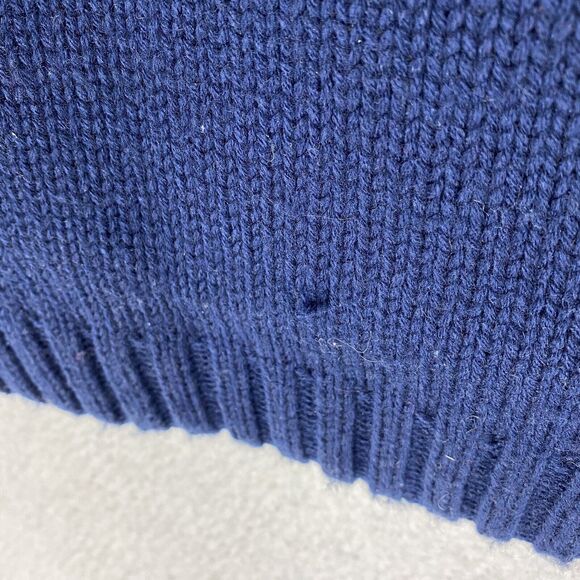 Vtg Campus Sweater Vest Mens Sz L Blue Cardigan Virgin Acrylic Reversible Sherpa - Picture 8 of 16